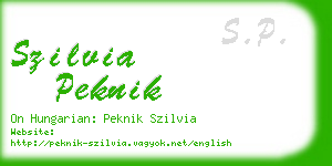 szilvia peknik business card